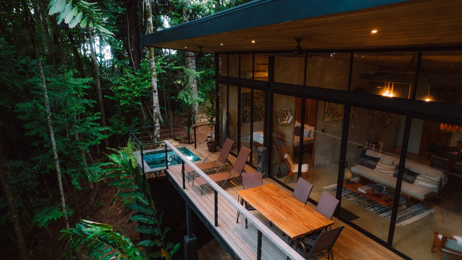 Casa Rebi — deck at dusk